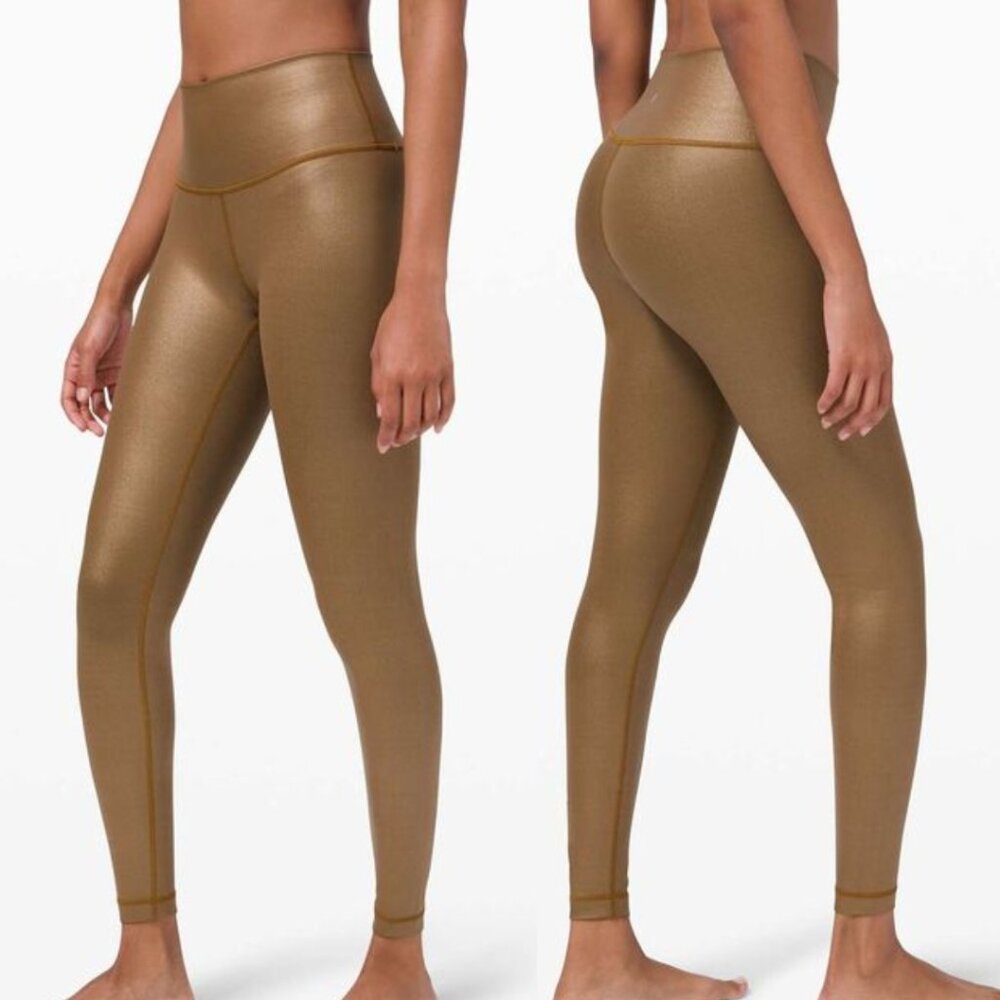 lululemon athletica Metallic Bronze High-Rise Leggings